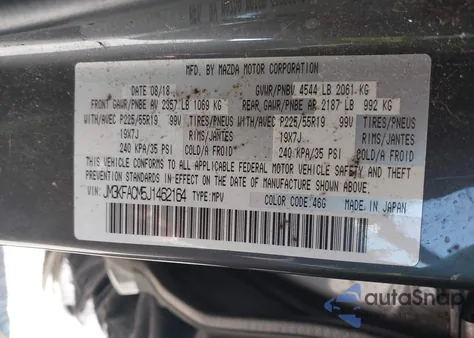 2018 Mazda Cx-5 Touring from USA, damaged, VIN JM3KFACM5J1462164